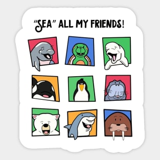 Sea Creatures are friends Sticker